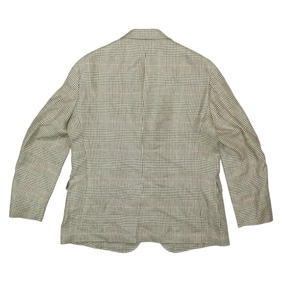 Polo Ralph Lauren Houndstooth Plaid 100% Linen Sport Coat Men's Blazer 46R NWT - Picture 3 of 3